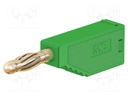 4mm banana; 32A; 30VAC; 60VDC; green; 2.5mm2; gold-plated