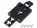 DIN rail mounting bracket; black; Kit: mounting screws