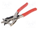 Pliers; for making holes in leather, fabrics and plastics