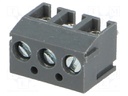 PCB terminal block; angled 90°; 3.81mm; ways: 3; on PCBs; 0.5mm2
