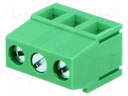 PCB terminal block; angled 90°; 5.08mm; ways: 3; on PCBs; 1.5mm2