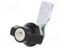 Lock; zinc and aluminium alloy; 21mm; black finish