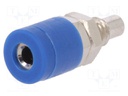 Socket; 2mm banana; 10A; 33VAC; 70VDC; blue; Plating: nickel plated