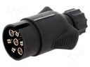 Connector: automotive; plug; PIN: 7; nickel plated; 12VDC; 10mm