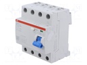 RCD breaker; Inom: 25A; Ires: 30mA; Max surge current: 5000A; 400V