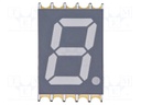 Display: LED; 7-segment; 10mm; 0.39"; No.char: 1; blue; 40mcd; anode