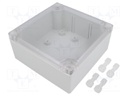 Enclosure: multipurpose; X: 104mm; Y: 113mm; Z: 53mm; ABS; grey; IP55