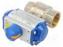 Ball valve; max.25bar; brass; TEFLON; A: 137mm; B: 71mm; C: 144mm