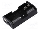 Holder; Leads: for PCB; Size: AA,R6; Batt.no: 2; Colour: black