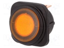 ROCKER; SPST; Pos: 2; OFF-ON; 25A/12VDC; yellow; IP65; LED 12VDC