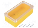 Enclosure: multipurpose; X: 82mm; Y: 158mm; Z: 55mm; ABS; yellow; IP65