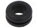 Grommet; black; UL94HB; TPR