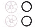 Wheel; white; Shaft: smooth,D spring; Pcs: 2; push-in; Ø: 80mm