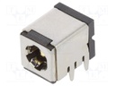 Socket; DC supply; male; 5,5/2,5mm; 5.5mm; 2.5mm; THT; angled 90°