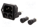 Connector: AC supply; socket; male; 10A; 250VAC; IEC 60320; C14 (E)