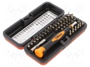 Kit: screwdriver; Pcs: 37; Kit: screwdriver bits