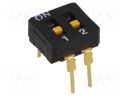 Switch: DIP-SWITCH; Poles number: 2; ON-OFF; 0.03A/30VDC; Pos: 2