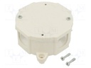 Enclosure: junction box; X: 60mm; Y: 60mm; Z: 30mm; wall mount; white