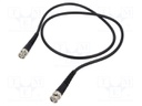 Test lead; BNC plug,both sides; Len: 1m; black; Z: 50Ω; RG223/U