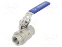 Ball valve; max.63bar; acid resistant steel AISI 316; PTFE