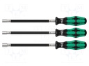 Kit: screwdrivers; with flexible shaft; hex socket; 3pcs.