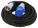 Extension lead; Sockets: 1; rubber; black; 3x2,5mm2; 10m; 16A