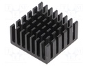 Heatsink: extruded; grilled; BGA,PGA, IC; black; L: 20mm; W: 20mm