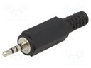 Plug; Jack 2,5mm; male; stereo; with strain relief; ways: 4