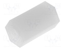 Screwed spacer sleeve; hexagonal; polyamide; M3; 10mm