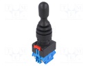 Switch: joystick; Stabl.pos: 1; NO x2; 3A/220VAC; 0.6A/220VDC; 22mm