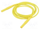 Test lead; 19A; yellow; nickel plated; insulated; Contacts: brass