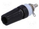 Socket; 4mm banana; 15A; 250VDC; L: 45mm; black; nickel plated