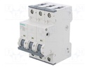 Circuit breaker; 230/400VAC; Inom: 4A; Poles: 3; DIN; Charact: C; 6kA