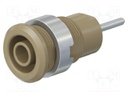 Socket; 4mm banana; 24A; 1kV; L: 35.5mm; brown; nickel plated