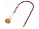 Indicator: LED; flat; 110VDC; 110VAC; Cutout: Ø10mm; 200mm leads