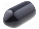 Cap; Body: black; Øint: 4mm; Mat: soft PVC; L: 8mm; Wall thick: 0.8mm