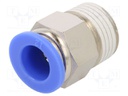 Push-in fitting; straight; -0.95÷15bar; nickel plated brass