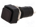 Switch: push-button; Pos: 2; SPST-NO; 3A/125VAC; black; Ø12mm; 20mΩ