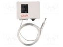 Sensor: thermostat with capillary; Output conf: SPDT; 16A; 400VAC