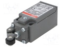 Limit switch; lever R 13,5mm, plastic roller Ø12,5mm; NO + NC