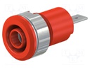 Socket; 4mm banana; 24A; 1kV; Cutout: Ø12.2mm; red; nickel plated