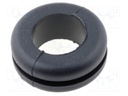 Grommet; Ømount.hole: 12.5mm; Øhole: 9.5mm; Panel thick: max.1.6mm