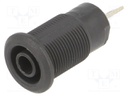 Socket; 4mm banana; 24A; 1kV; Cutout: Ø12.2mm; black; nickel plated