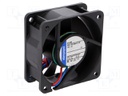 Fan: DC; axial; 60x60x25mm; 46m3/h; 37dBA; slide bearing; 5600rpm