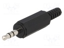 Plug; Jack 3,5mm; male; stereo; with strain relief; ways: 3
