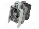 Contact Block, w/ Red LED, Screw, 1 Pole, 6 A, 120 V, Schneider Harmony XB4 Series Actuators