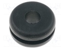 Grommet; Ømount.hole: 8mm; Øhole: 5mm; PVC; black; -30÷60°C; UL94V-2