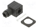 Plug for coil; PIN: 4; black; 0÷230V; IP65; A: 27mm; B: 28mm; C: 27mm