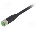 Connection lead; M8; PIN: 3; straight; 10m; plug; 60VAC; 4A; -20÷85°C