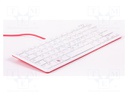 Keyboard; USB A-USB B micro cable,keypad; Colour: white-red